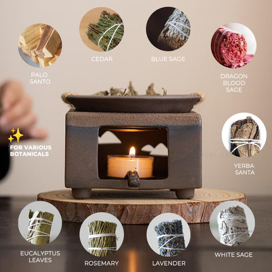 ceramic aromatherapy burner, wax burner for aromatherapy melts, wax melts.