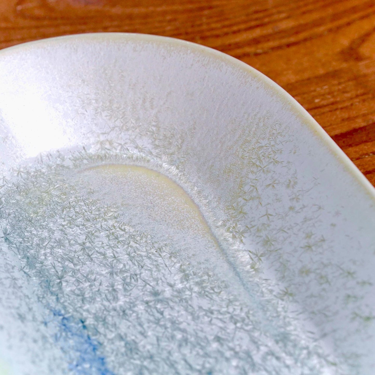 Handmade Rectangular Ceramic Plate - Midnight Snowflake- Pottery tableware, Dinner Sushi Noodles Plate: Long Dinner Serving Dishes MUDxHAND