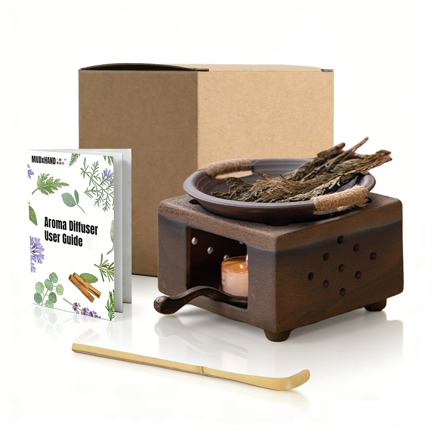 Ceramic Aromatherapy Burner - Modern Wax Melt Warmer & Essential Oil Burner - 5 Color availiable MUDxHAND