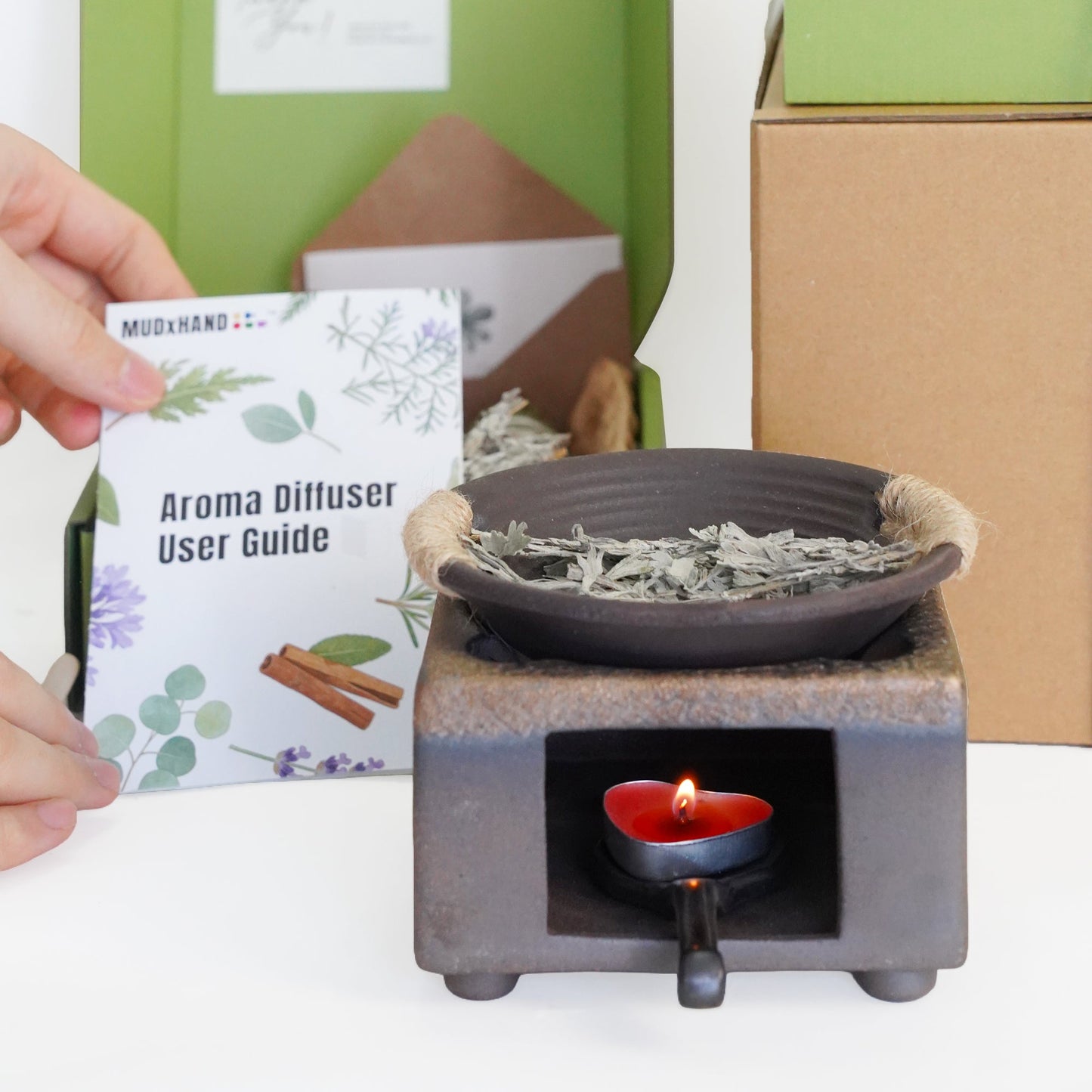 Ceramic Aromatherapy Burner - Modern Wax Melt Warmer & Essential Oil Burner - 5 Color availiable MUDxHAND