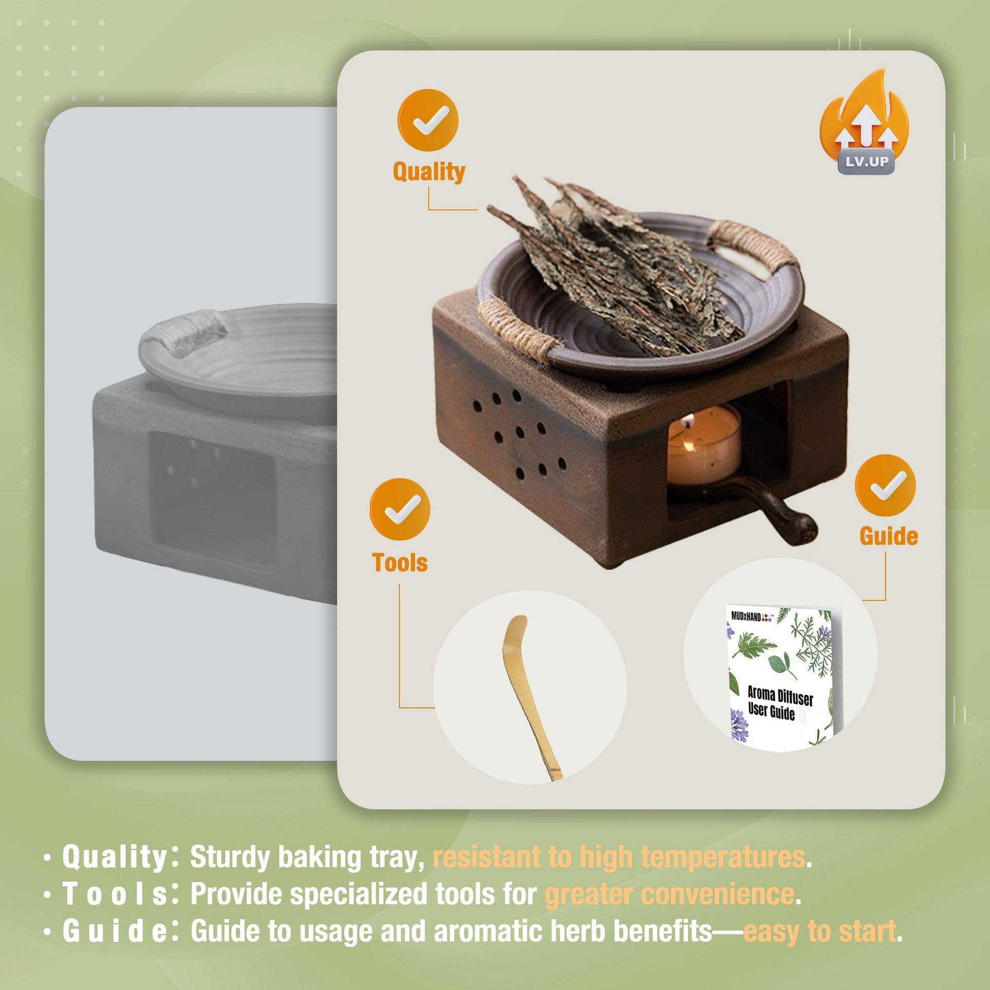 Ceramic Aromatherapy Burner - Modern Wax Melt Warmer & Essential Oil Burner - 5 Color availiable MUDxHAND