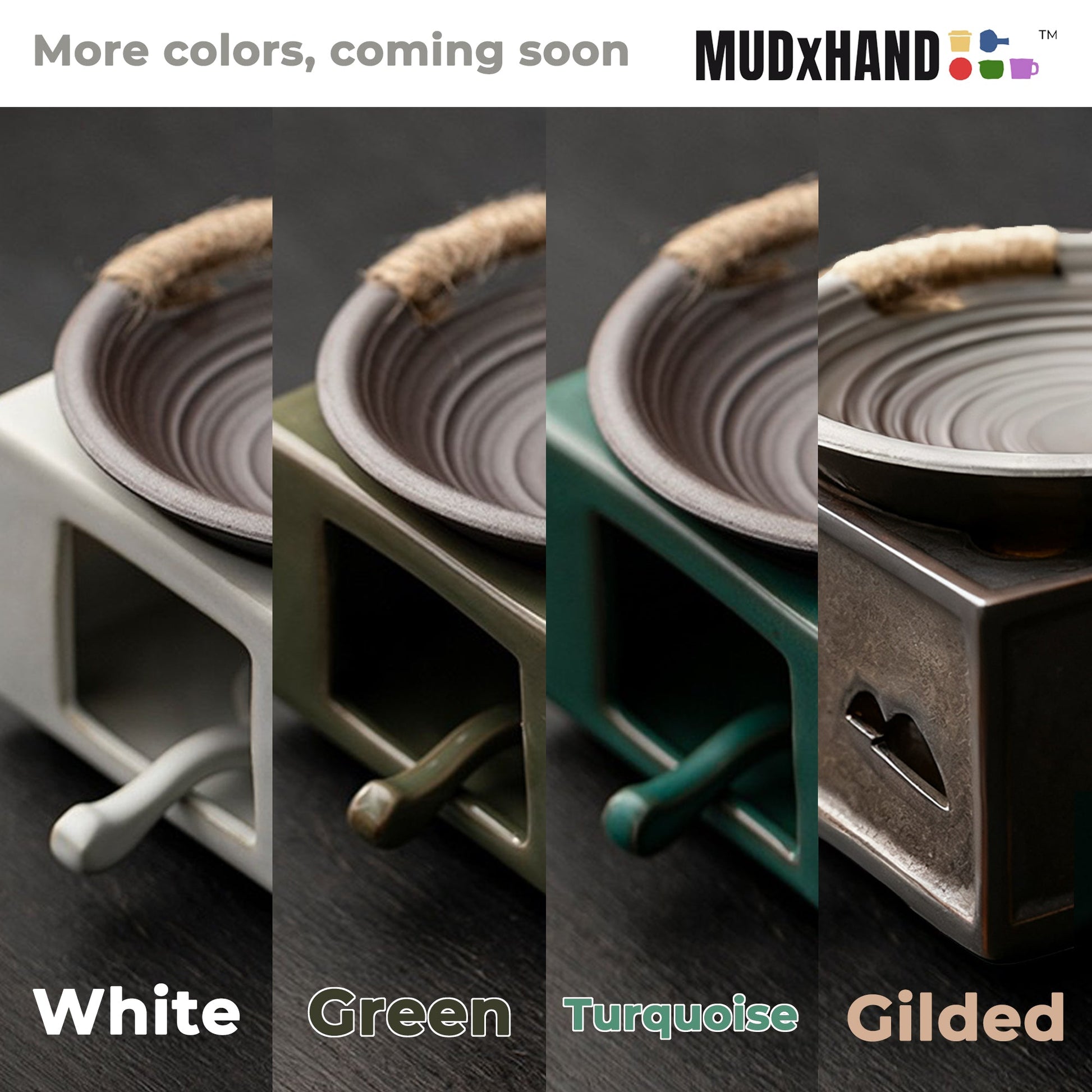 Ceramic Aromatherapy Burner - Modern Wax Melt Warmer & Essential Oil Burner - 5 Color availiable MUDxHAND