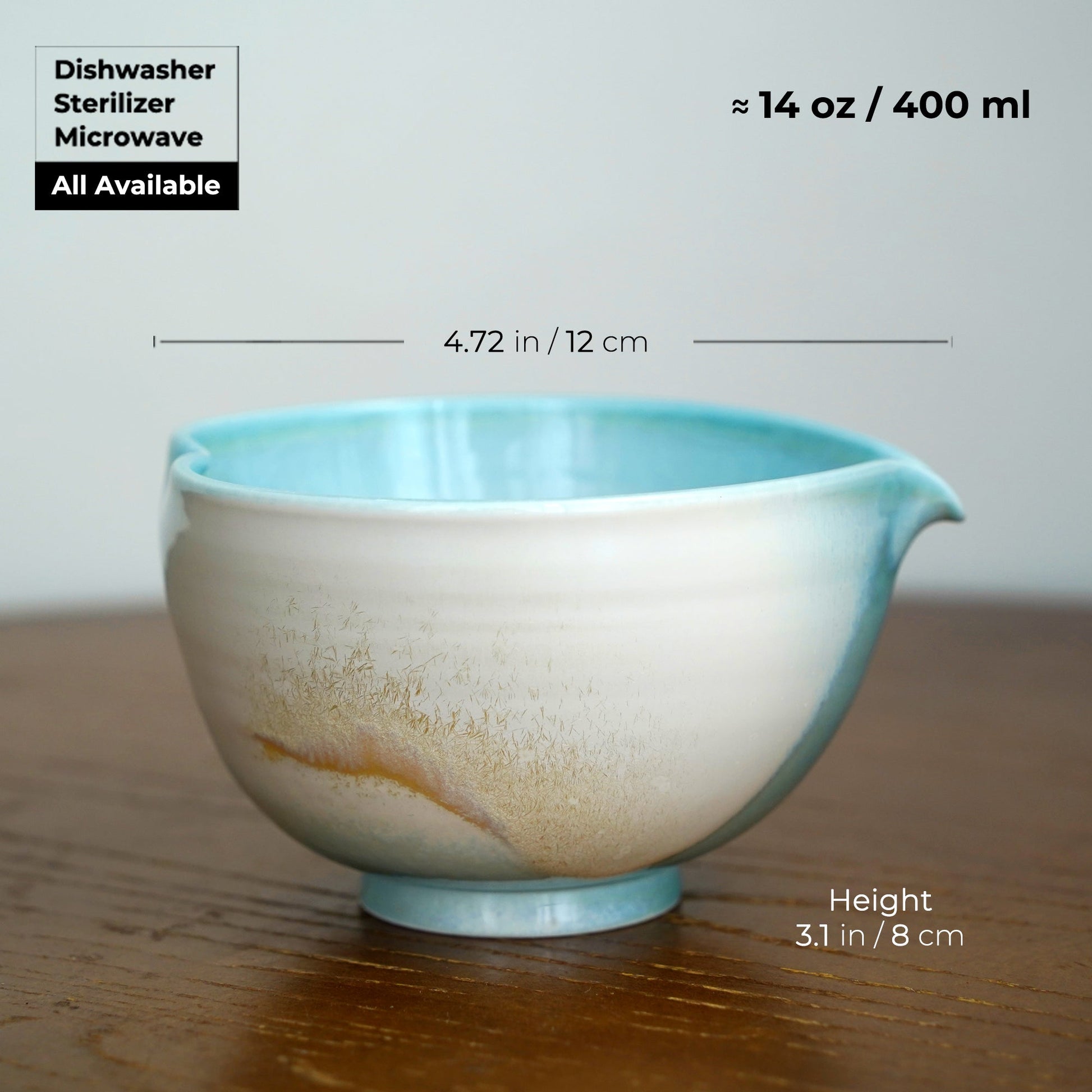 Blue heart shaped Matcha bowl Set Mudhandceramic