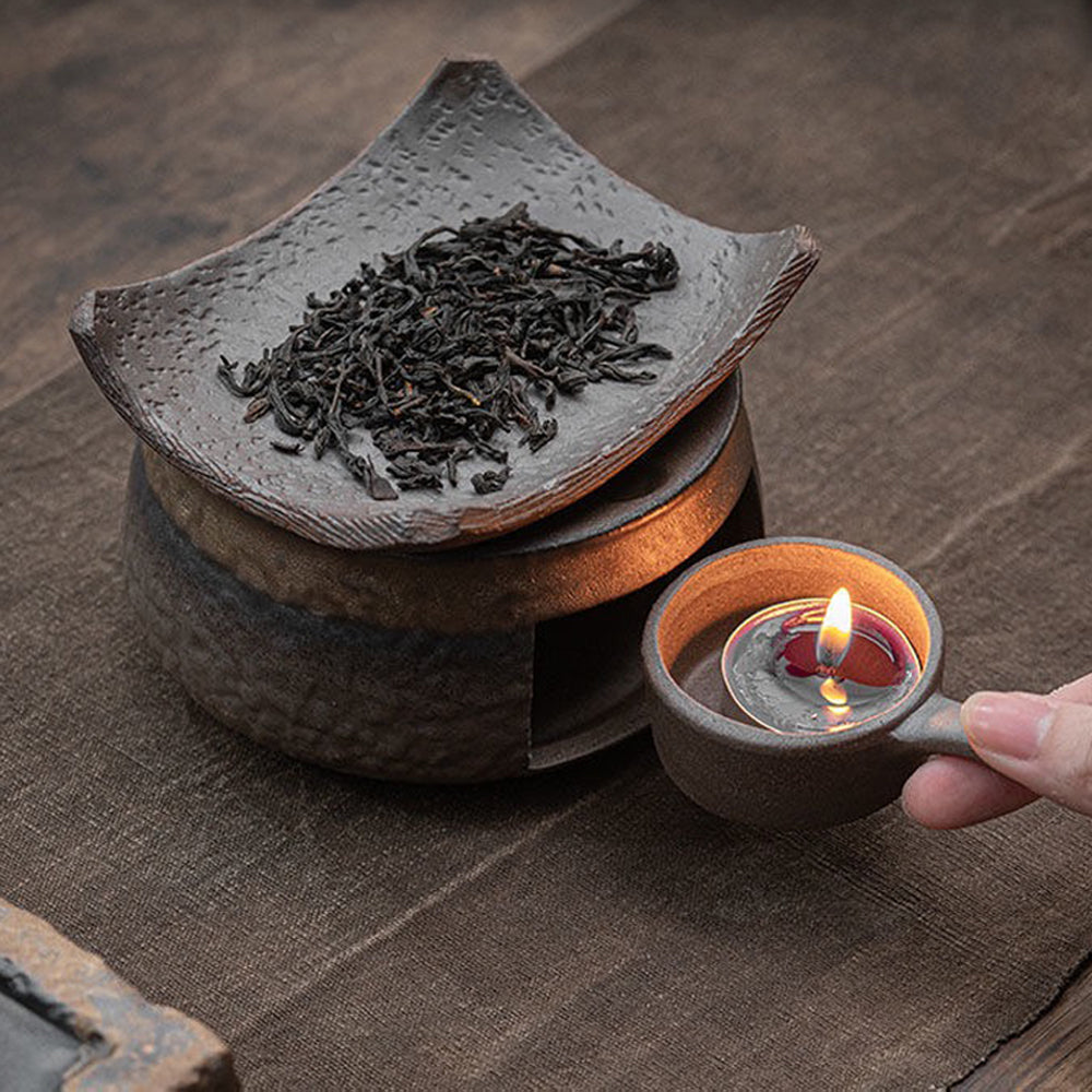 Aromatherapy Herbs Diffuser, Brown black Ceramic Wax Melt Burner, Fragrance Diffuser Mudhandceramic