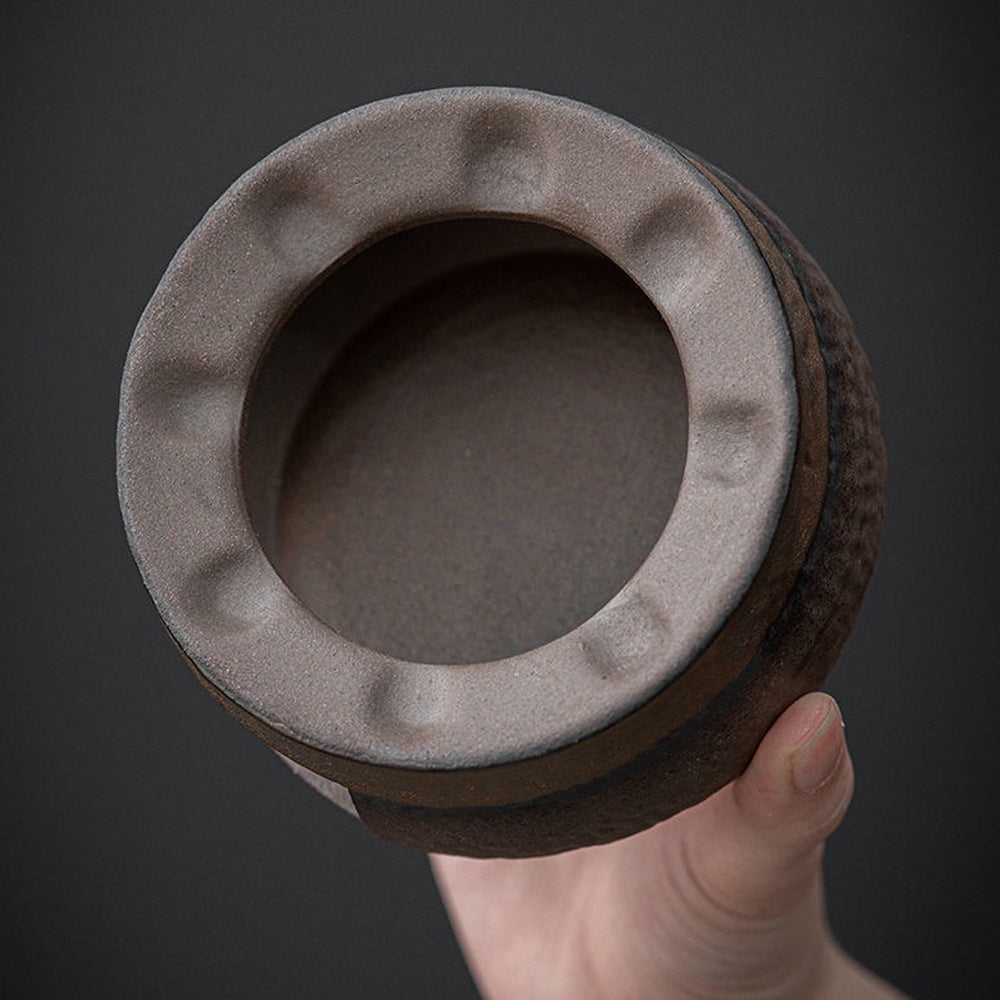 Aromatherapy Herbs Diffuser, Brown black Ceramic Wax Melt Burner, Fragrance Diffuser Mudhandceramic