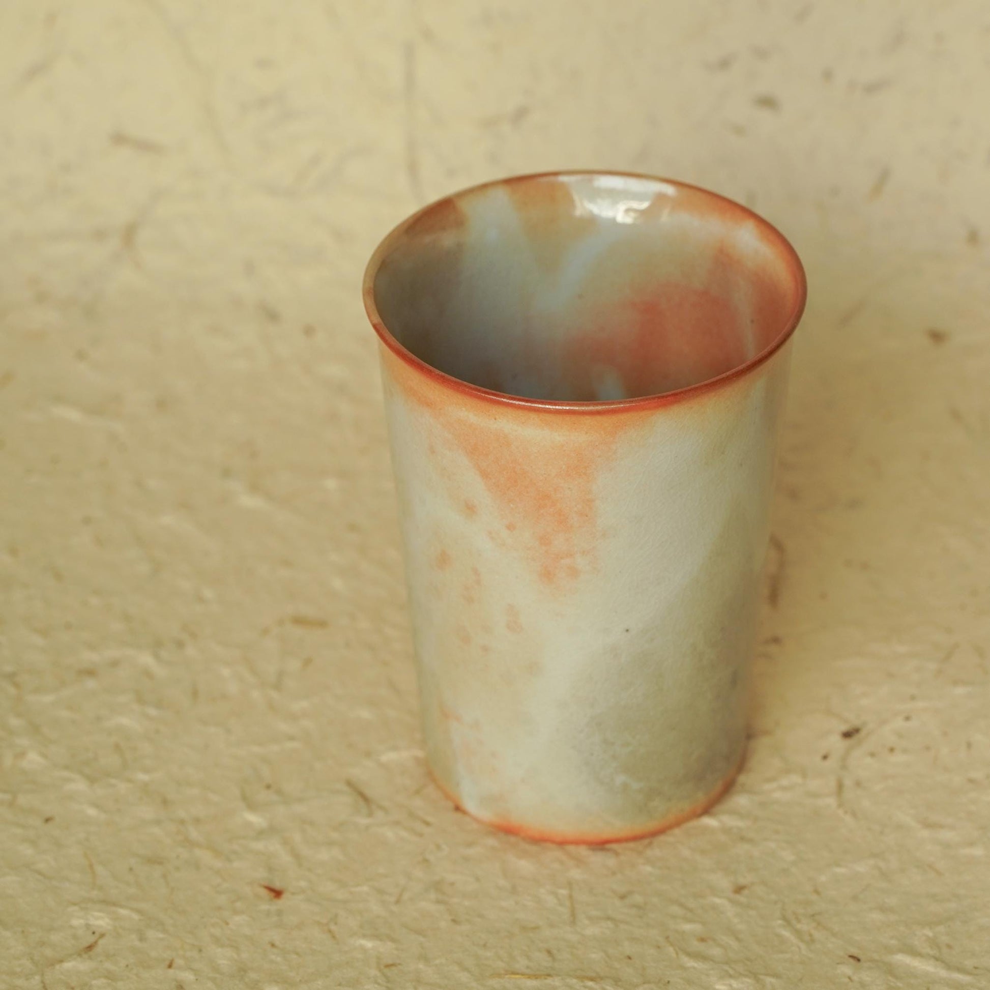 Orange and Flame Red kiln change Ceramic Cup tea coffee mug, fire texture and unique glaze,handmade pottery,stoneware,Travel Tumbler