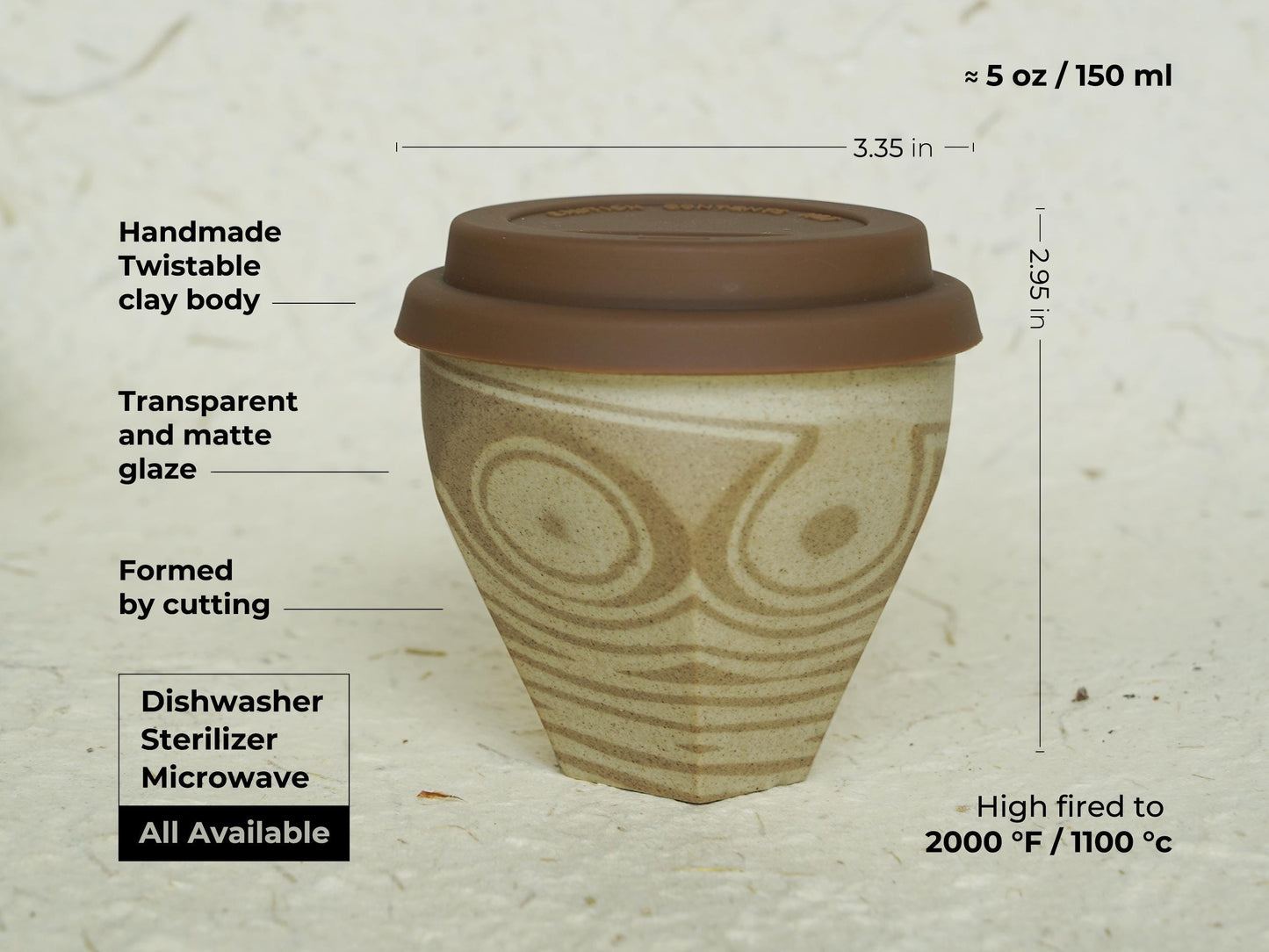Ceramic Travel Mug With Silicone Lid, 5oz Ceramic Tumbler,expresso , To Go Coffee Mug, Gift for Coffee Lovers, take away cup,Drinkware Gift,