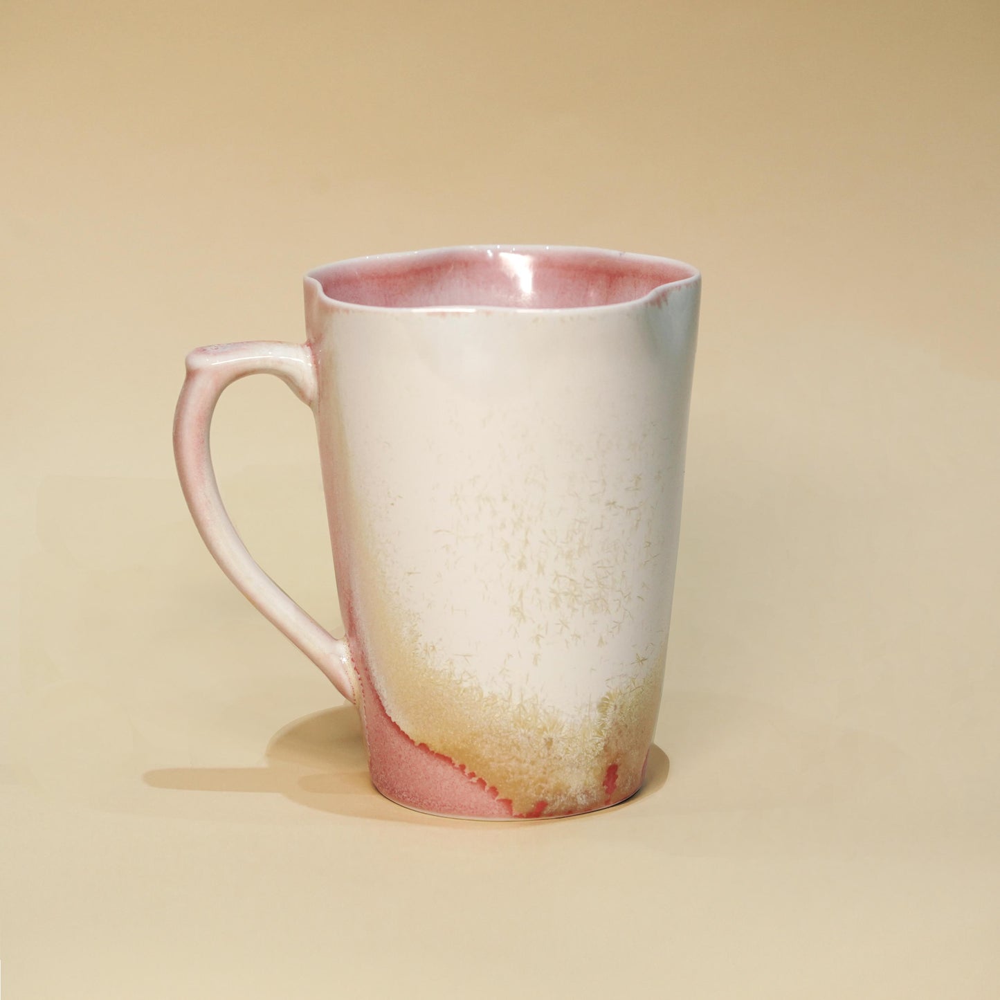 10oz ceramic mug, Two Glaze Colors, pottery mug with snowflake design, handmade coffee cup, tea mug, Red Mug,Blue Mug,coffee lover, gift mug