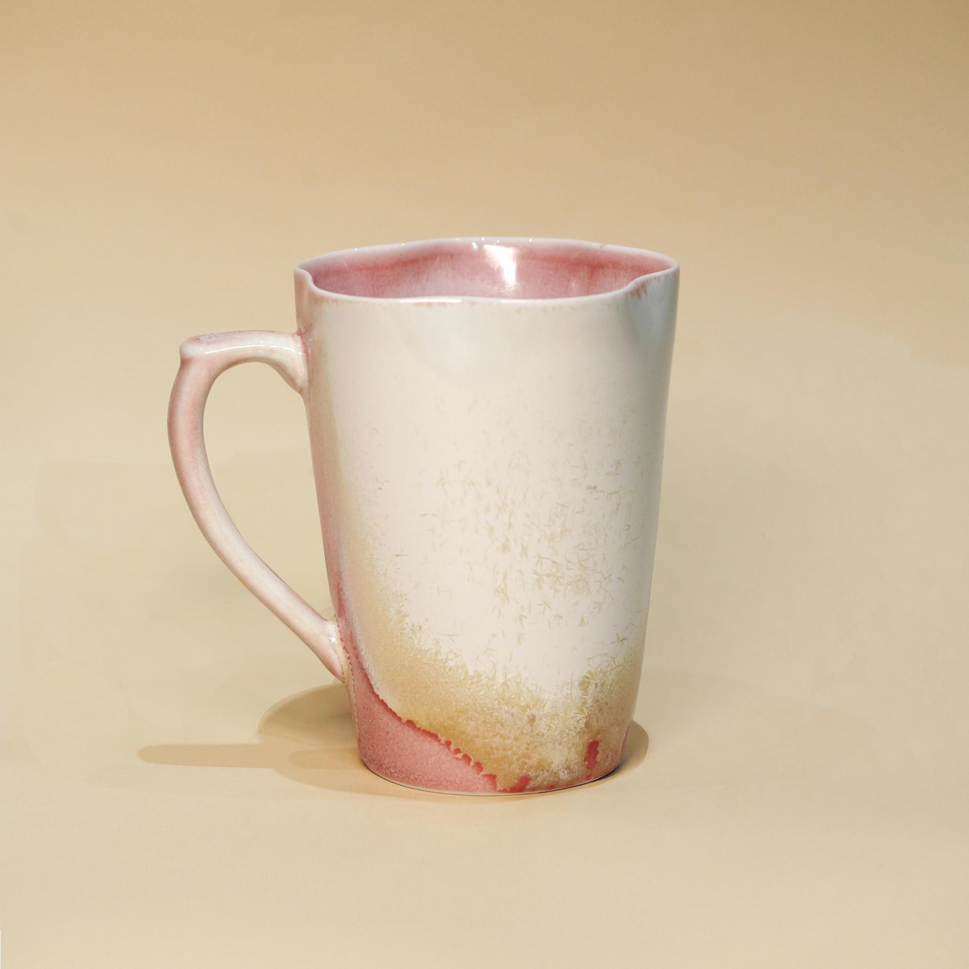 10oz ceramic mug, Two Glaze Colors, pottery mug with snowflake design, handmade coffee cup, tea mug, Red Mug,Blue Mug,coffee lover, gift mug
