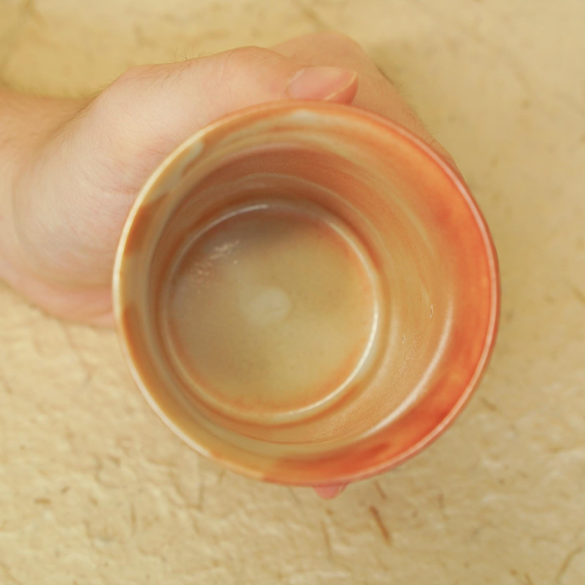 Orange and Flame Red kiln change Ceramic Cup tea coffee mug, fire texture and unique glaze,handmade pottery,stoneware,Travel Tumbler