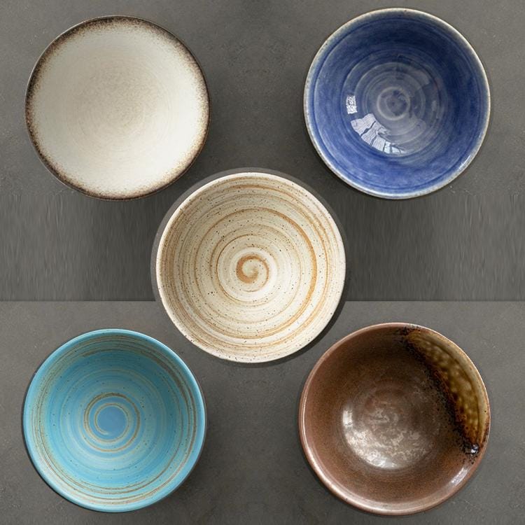 Dish Set of Four Dinnerware,Minimalist dish set,Ceramic Ramen Bowl,Plate,Cup, Single dish set, ceramic pottery,dinner set,handmade tableware