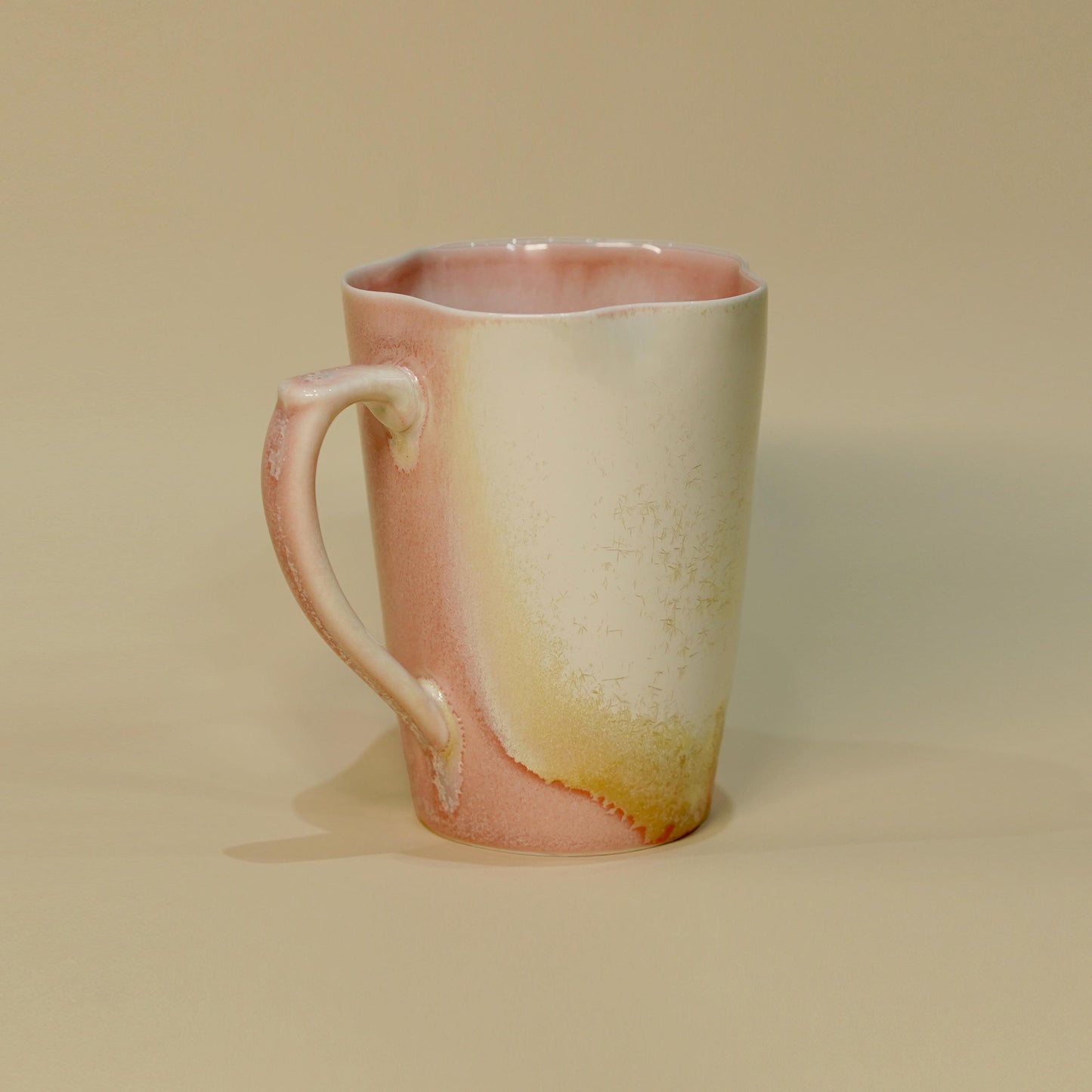 10oz ceramic mug, Two Glaze Colors, pottery mug with snowflake design, handmade coffee cup, tea mug, Red Mug,Blue Mug,coffee lover, gift mug