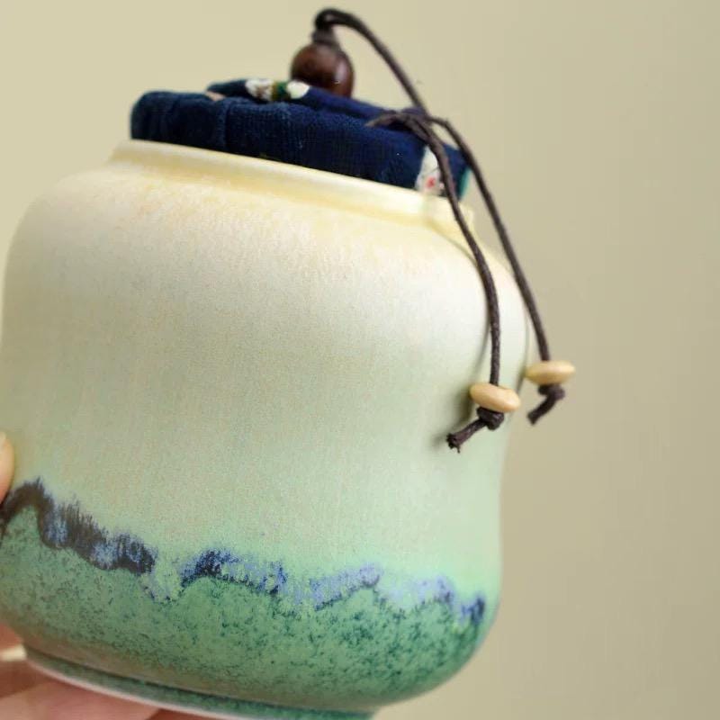 Ceramic Canisters,Asia tea Jar with Lid,tea pot,coffee sugar Storage,sugar bowl,Asian style Kitchen Container,food Storage,Ceramic Contanier MUDxHAND
