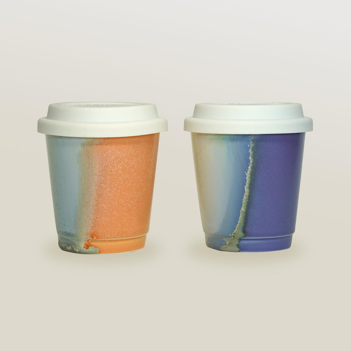 Orange ceramic travel mug with Lid – MUDxHAND