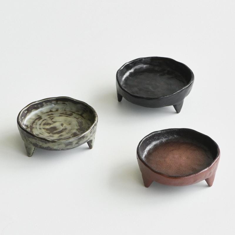 Handmade Ceramic Sushi Plate: Wabi Sabi Candle Holder, Rustic Decor, small plate for tapas, candle holder, wax&candle holder for halloween MUDxHAND