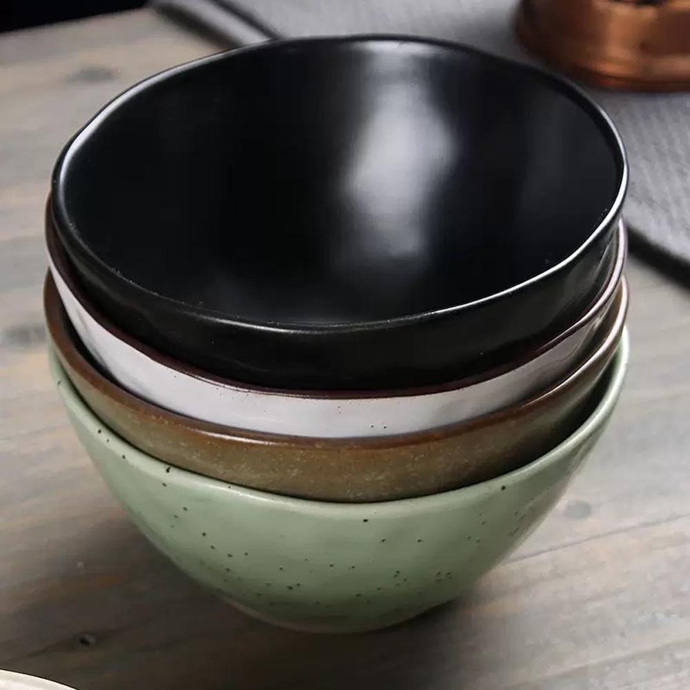 Dinnerware Bowl and plate set of 3, 7 color of tableware set, Ramen bowl，salad plate set MUDxHAND