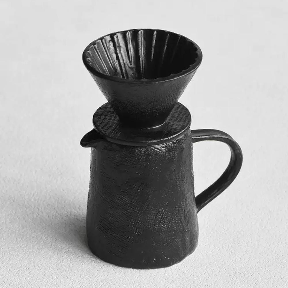 Coffee dripper set, V60, Pour Over, Dark green red & black Coffee Server set,coffee Dripper,Pour Over, Coffee Gift Set, artwork gift for her MUDxHAND