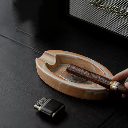 Retro Style Cigar Ash Tray, cigarette holder, Ceramic cigar ash tray, gift for men, groomsman gift, Smoker Gift MUDxHAND