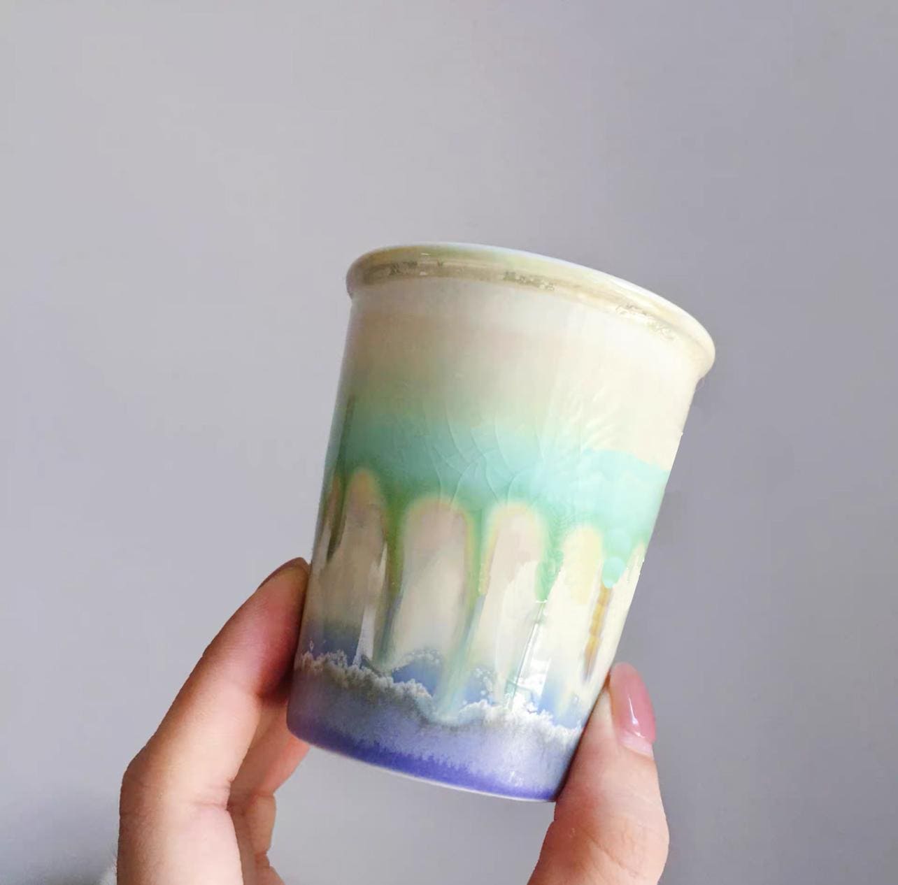 Artist Porcelain Espresso Cup , mini Tea cup, Only 1 piece mug, fruitful tiny cup, artwork for her MUDxHAND