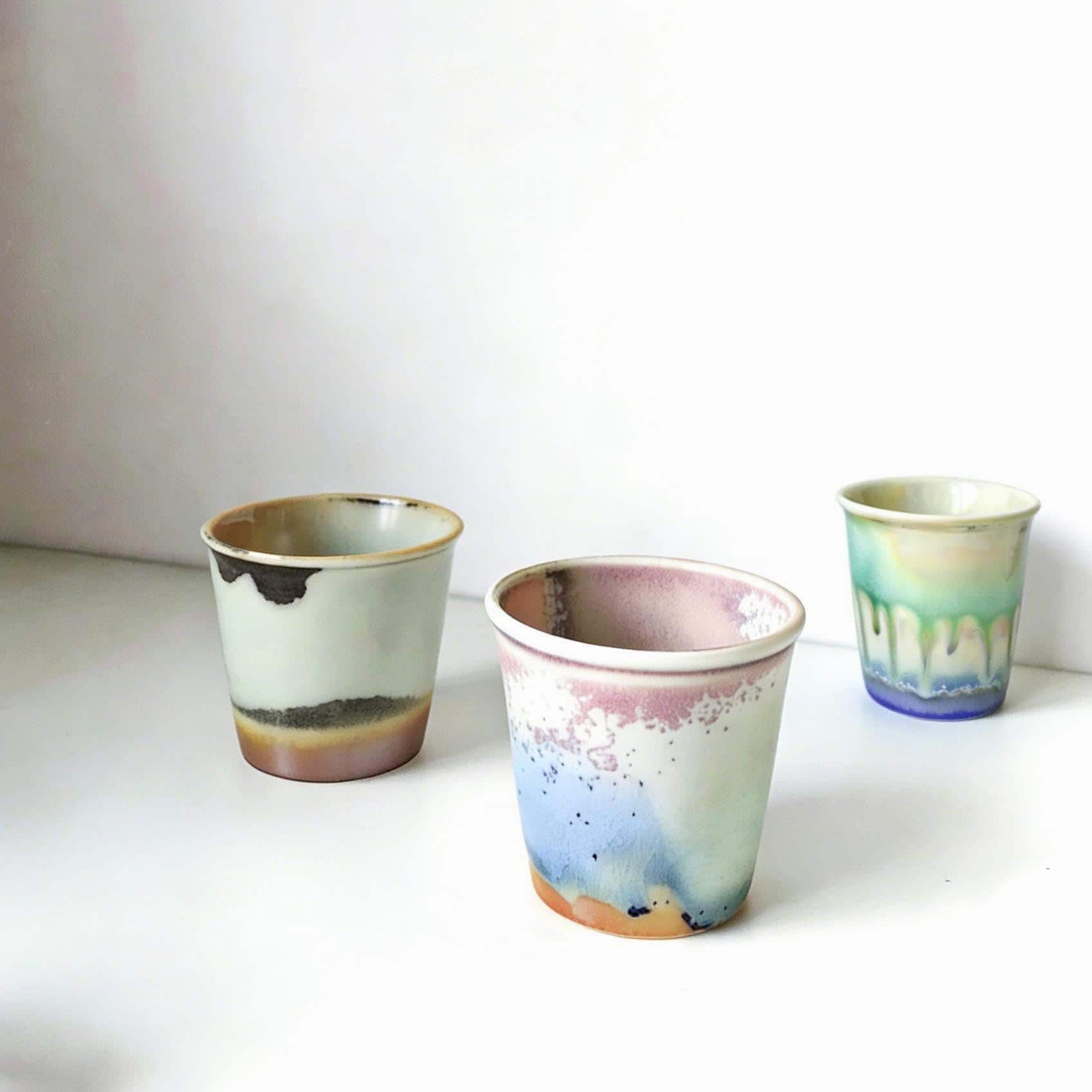 Artist Porcelain Espresso Cup , mini Tea cup, Only 1 piece mug, fruitful tiny cup, artwork for her MUDxHAND