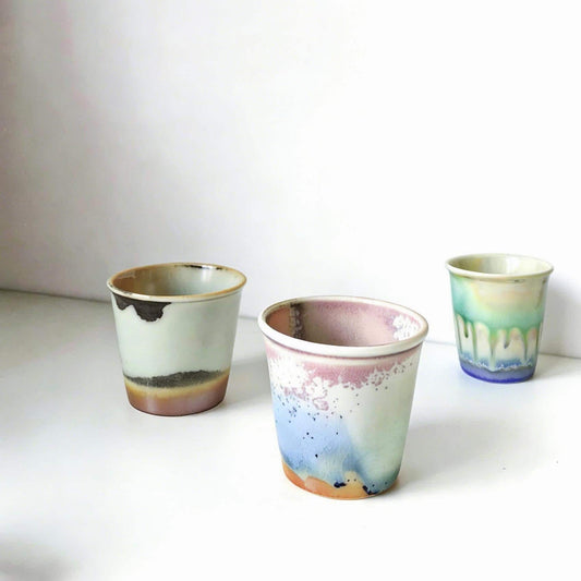 Artist Porcelain Espresso Cup , mini Tea cup, Only 1 piece mug, fruitful tiny cup, artwork for her MUDxHAND