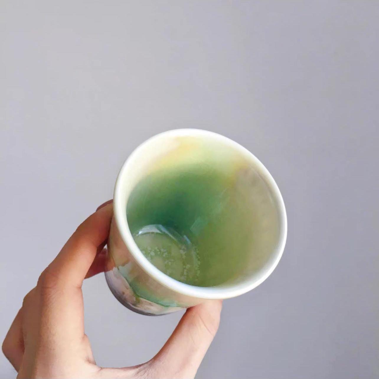 Artist Porcelain Espresso Cup , mini Tea cup, Only 1 piece mug, fruitful tiny cup, artwork for her MUDxHAND