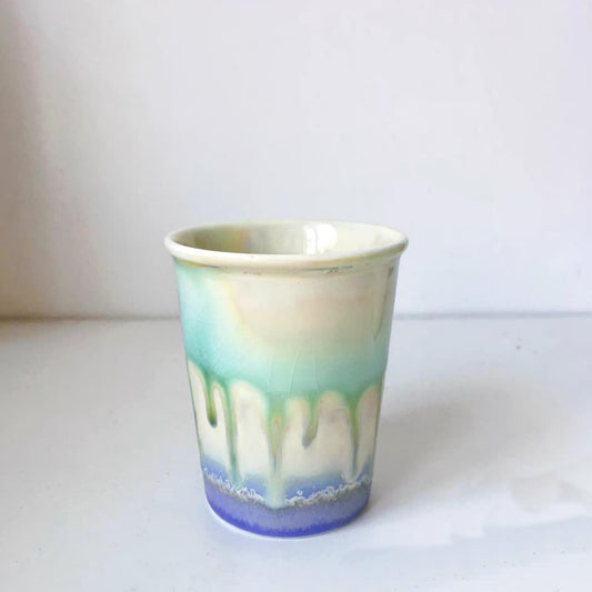 Artist Porcelain Espresso Cup , mini Tea cup, Only 1 piece mug, fruitful tiny cup, artwork for her MUDxHAND