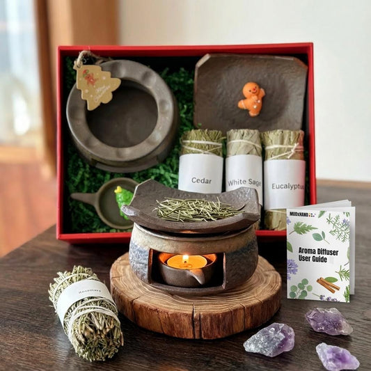 Aromatherapy Diffuser, Aroma burner Gift box: Wax Melt Burner Christmas, Wax Warmer, Fragrance Diffuser, Aromatherapy gift for her MUDxHAND