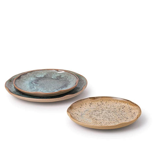 Handmade Ceramic Plate, Organic Edge Dinner Plate, 8 in dinnerware set, Ceramic plate set MUDxHAND