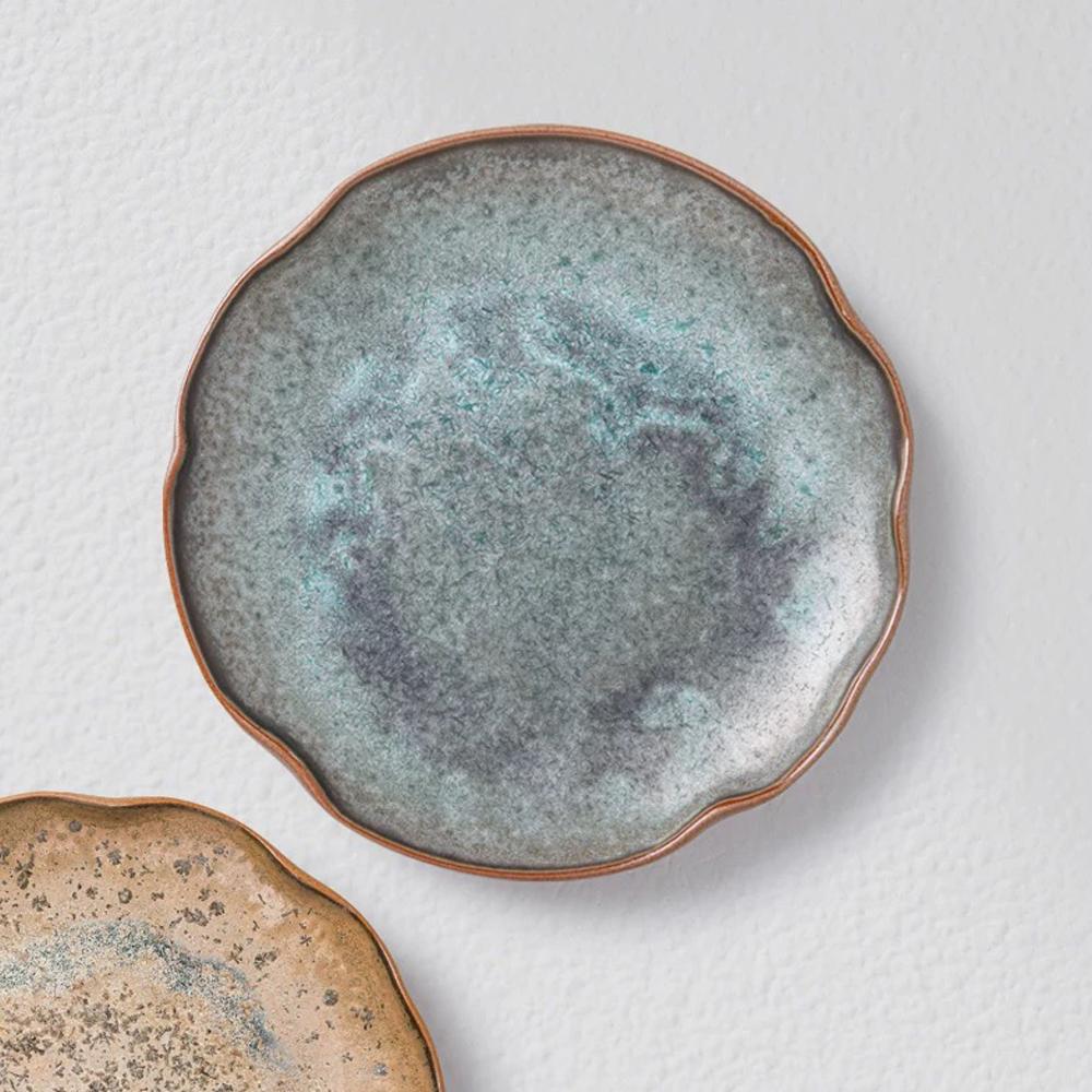 Handmade Ceramic Plate, Organic Edge Dinner Plate, 8 in dinnerware set, Ceramic plate set MUDxHAND