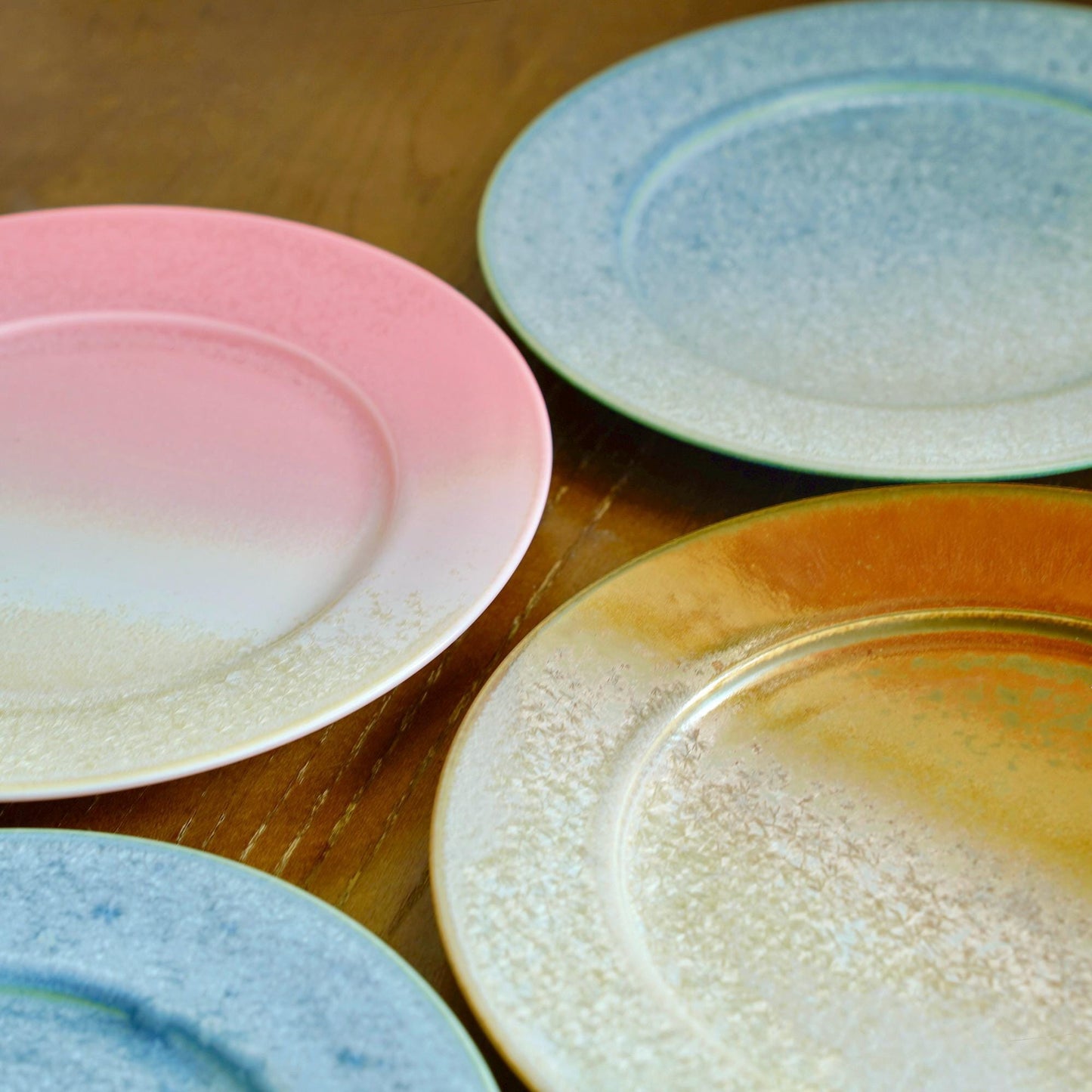 Handmade Serving Dish: Colorful Snow Glaze Plate, Plate for tapas, 8 inch Dinner Plate, Tableware Set MUDxHAND