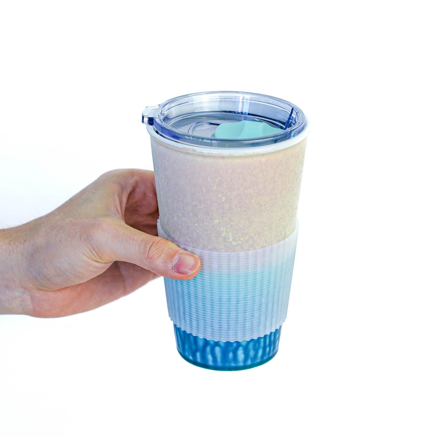 Pottery Travel Mug With Lid, Blue Ceramic To Go Mug, 15oz Pottery TO Go Mug,  handcrafted mugs, Birthday Gift For Her MUDxHAND